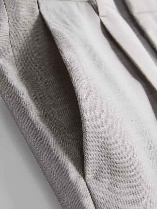 Regular fit textured suit pants