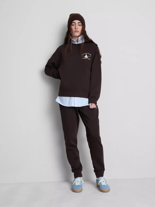 Relaxed cotton blend printed sweatshirt