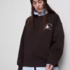 Relaxed cotton blend printed sweatshirt