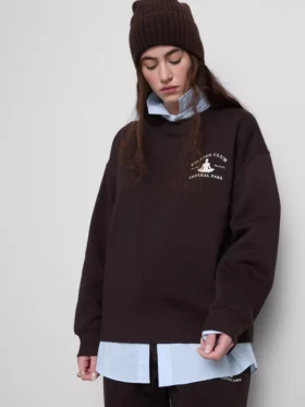 Relaxed cotton blend printed sweatshirt