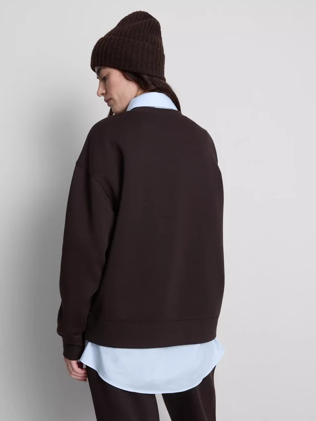 Relaxed cotton blend printed sweatshirt