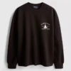 Relaxed cotton blend printed sweatshirt