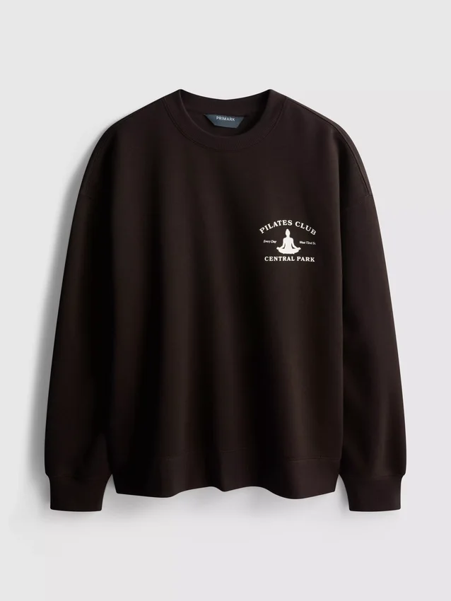 Relaxed cotton blend printed sweatshirt
