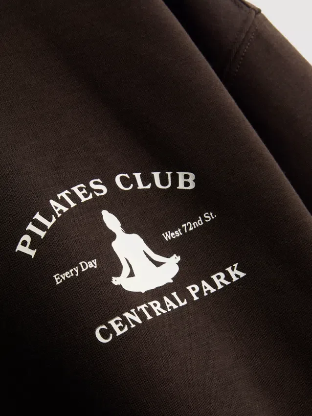 Relaxed cotton blend printed sweatshirt