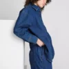 Relaxed cotton denim button-up shirt