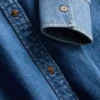 Relaxed cotton denim button-up shirt