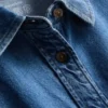 Relaxed cotton denim button-up shirt