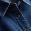 Relaxed cotton denim button-up shirt