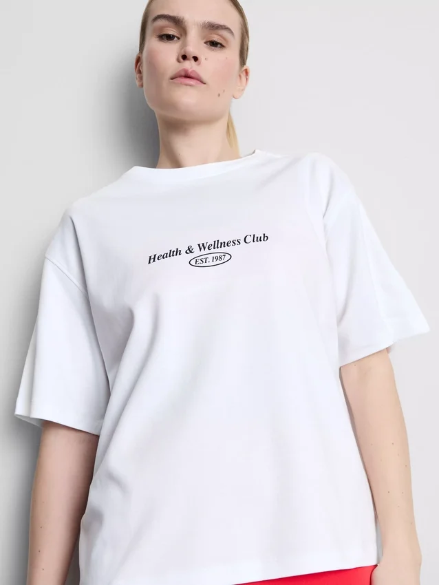 Relaxed cotton graphic active tee