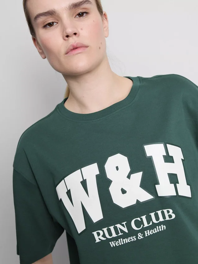 Relaxed cotton graphic active tee
