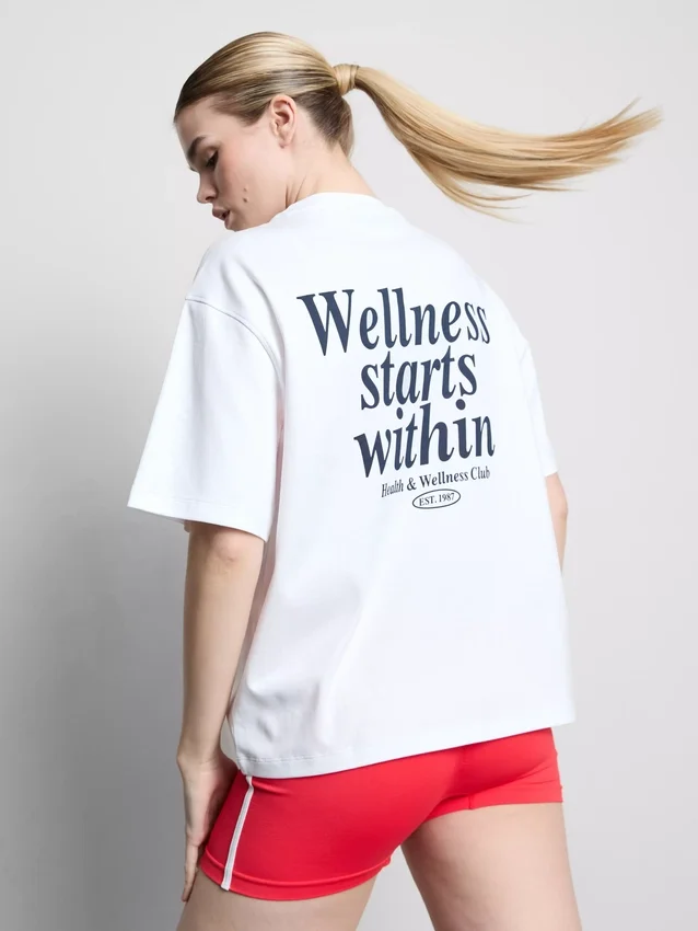 Relaxed cotton graphic active tee