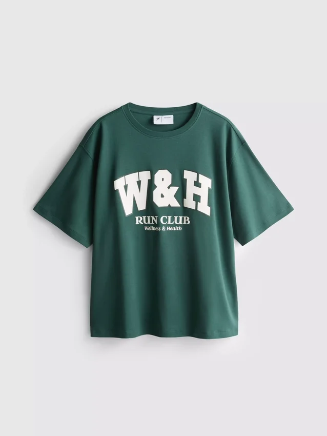 Relaxed cotton graphic active tee
