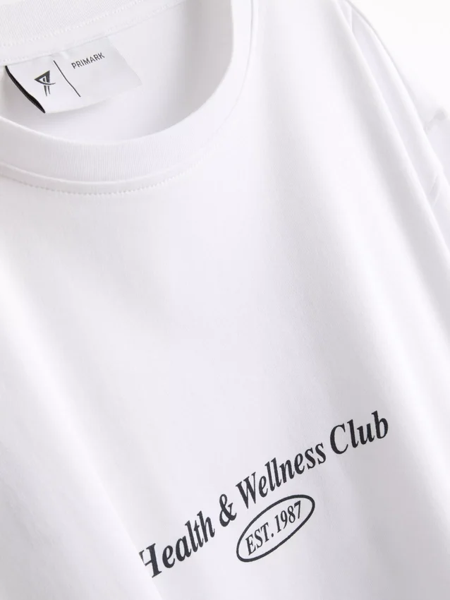 Relaxed cotton graphic active tee