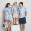 Relaxed cotton striped beach shorts