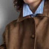 Relaxed faux suede shirt