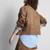 Relaxed faux suede shirt