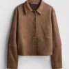 Relaxed faux suede shirt
