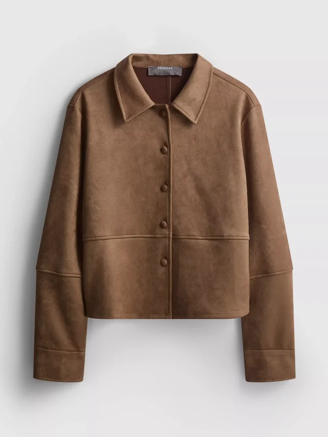 Relaxed faux suede shirt