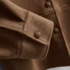 Relaxed faux suede shirt