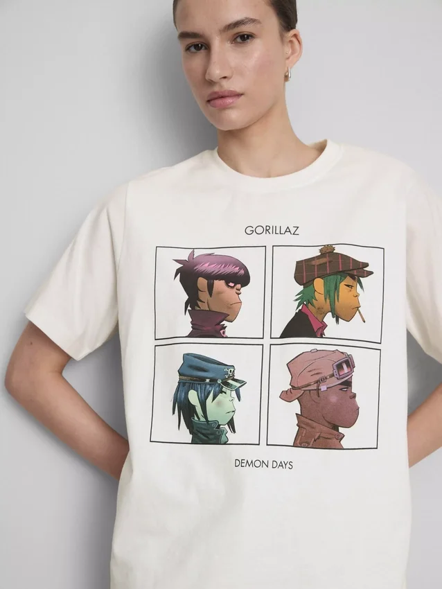 Relaxed gorillaz graphic music tee