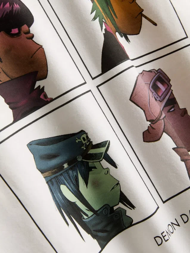 Relaxed gorillaz graphic music tee
