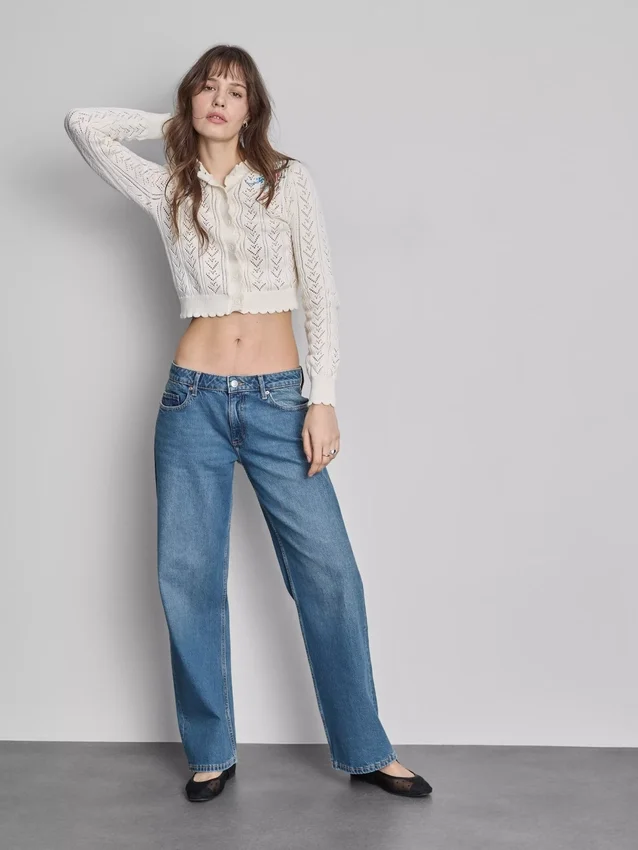 Relaxed low-rise straight-leg denim jeans