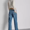 Relaxed low-rise straight-leg denim jeans