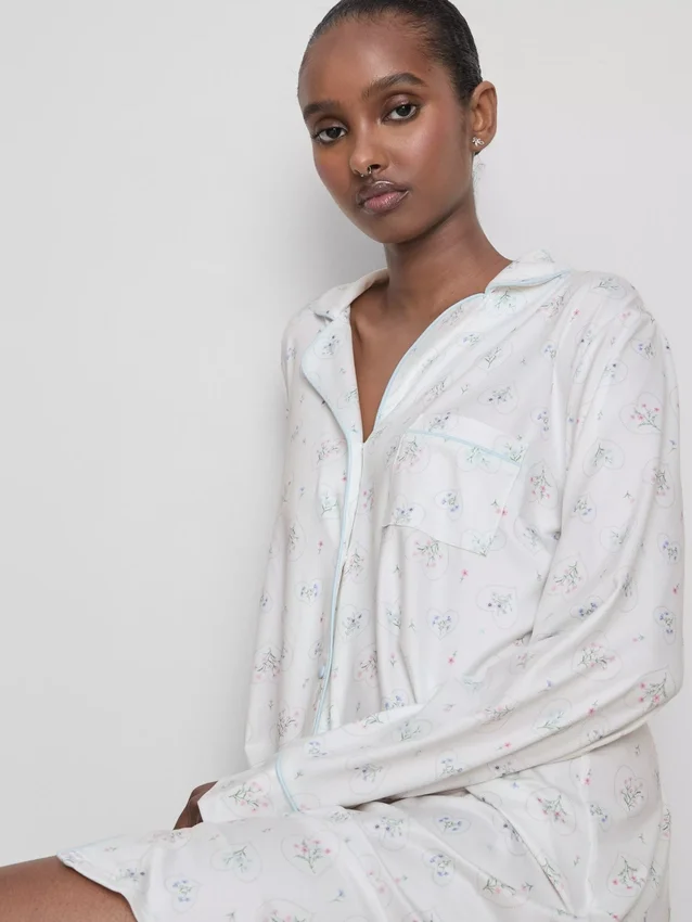 Relaxed printed boyfriend nightshirt