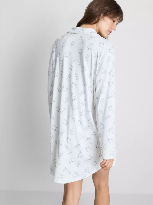 Relaxed printed boyfriend nightshirt