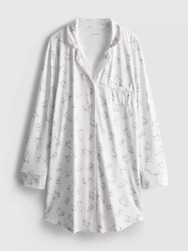 Relaxed printed boyfriend nightshirt