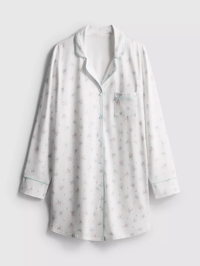 Relaxed printed boyfriend nightshirt