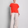 Relaxed round neck air flow tee