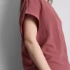 Relaxed round neck air flow tee