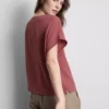 Relaxed round neck air flow tee
