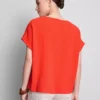 Relaxed round neck air flow tee