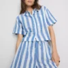 Relaxed stripe beach shirt