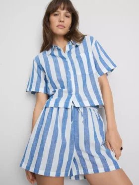Relaxed stripe beach shirt