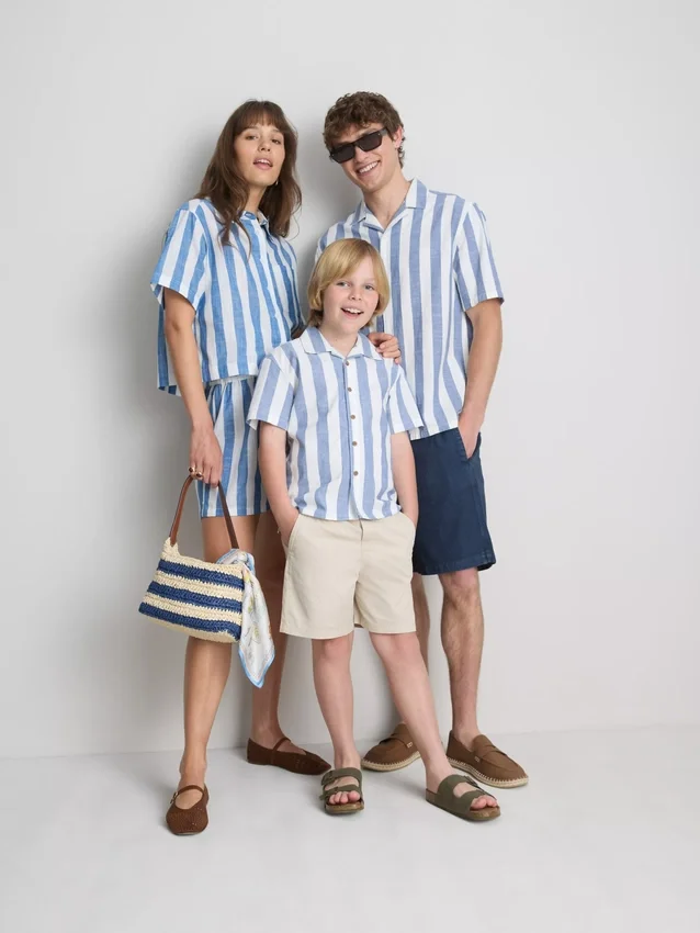 Relaxed stripe beach shirt