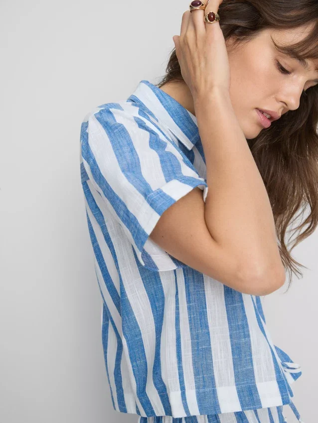 Relaxed stripe beach shirt