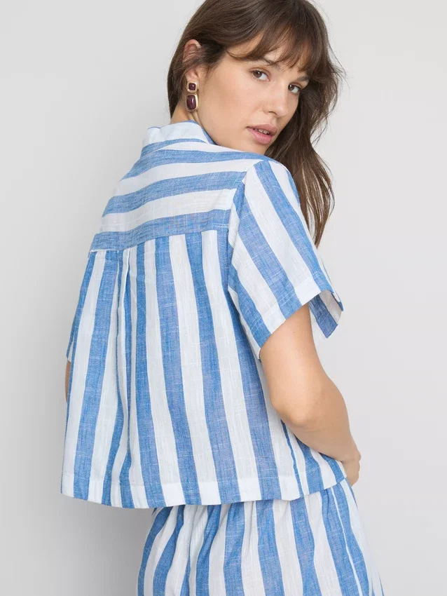 Relaxed stripe beach shirt
