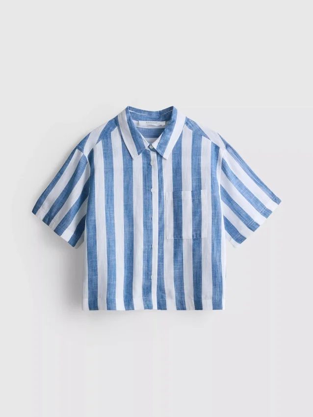 Relaxed stripe beach shirt