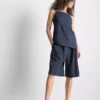 Relaxed textured bermuda shorts