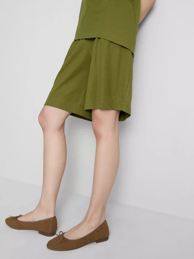 Relaxed textured bermuda shorts