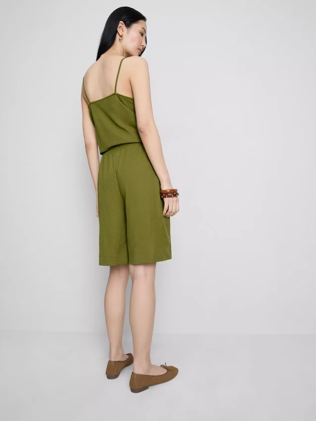 Relaxed textured bermuda shorts