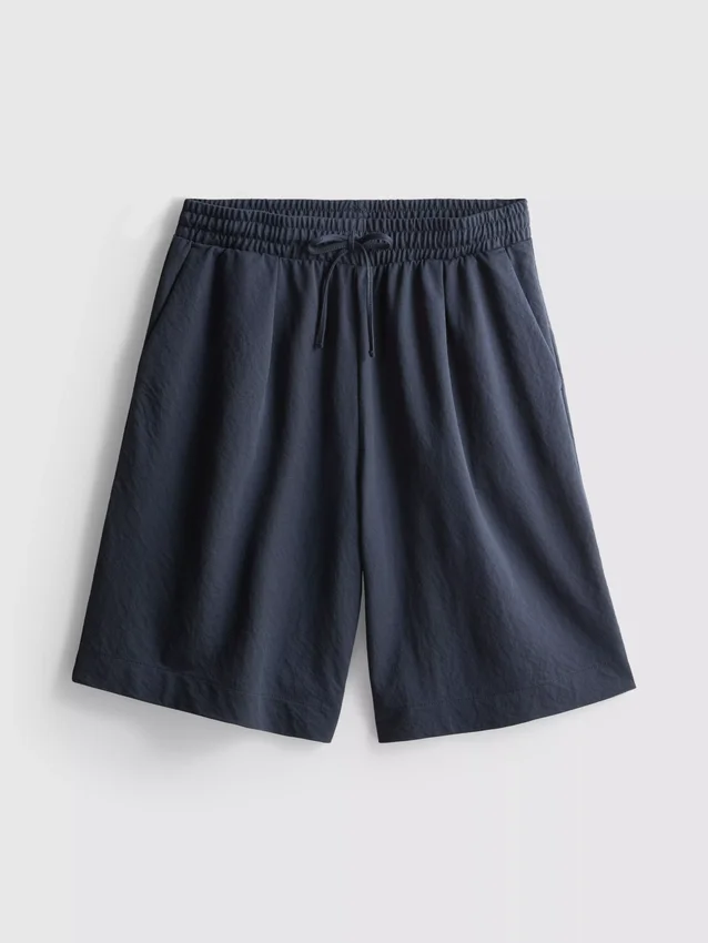 Relaxed textured bermuda shorts