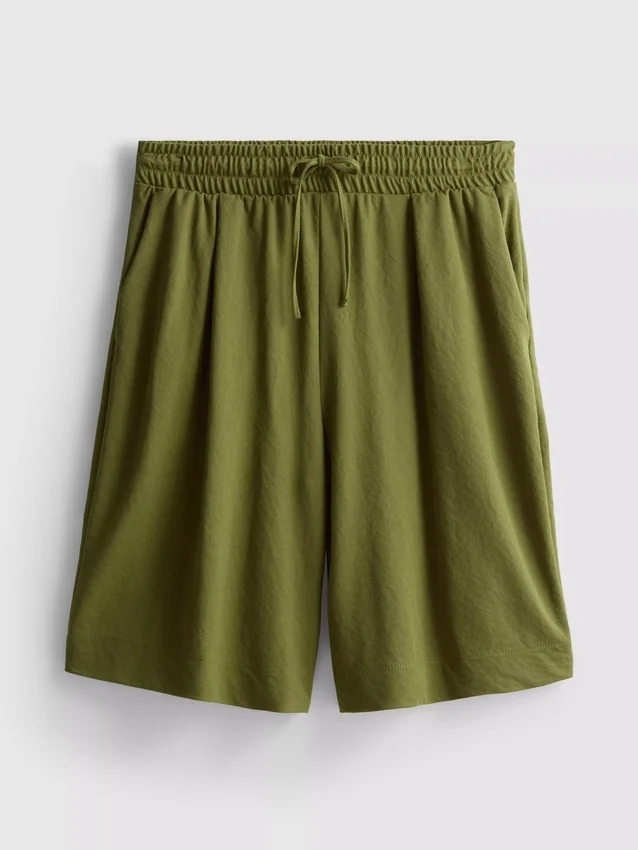 Relaxed textured bermuda shorts