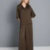 Relaxed textured satin shirt