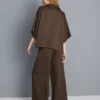Relaxed textured satin shirt