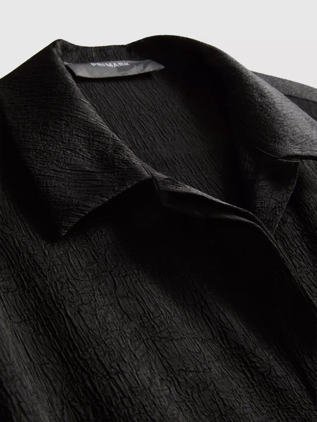 Relaxed textured satin shirt