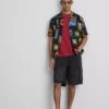 Resort print revere collar shirt